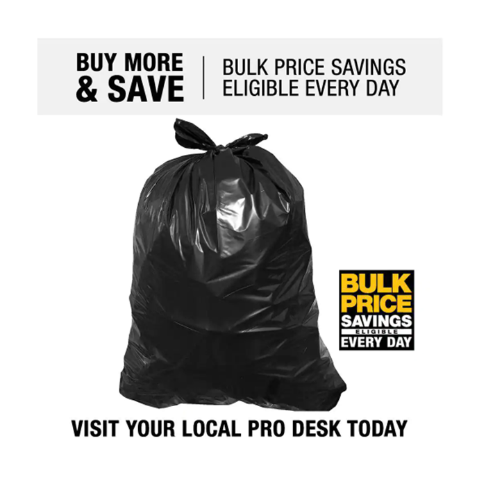 42 GALLON Heavy‑Duty CONTRACTOR BAGS – 3 Mil Thick, Black, 50‑Count - Sameday Pack