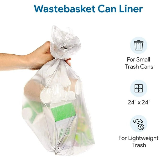 10 GALLON CAN LINER Trash Bags (24″ × 24″) – 1000‑Count (Coreless Rolls, 6-8 Micron) - Sameday Pack