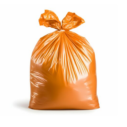 56 Gallon Heavy‑Duty Can Liners – Orange (56 gal), Bulk Rolls - Sameday Pack 