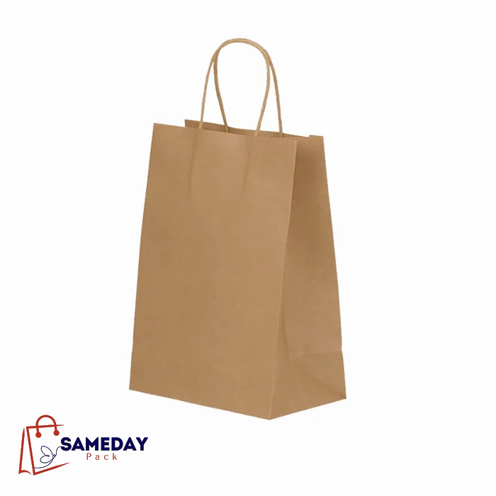 Kraft Paper Bags with Handles – Custom Shopping Bags (250 count/case)